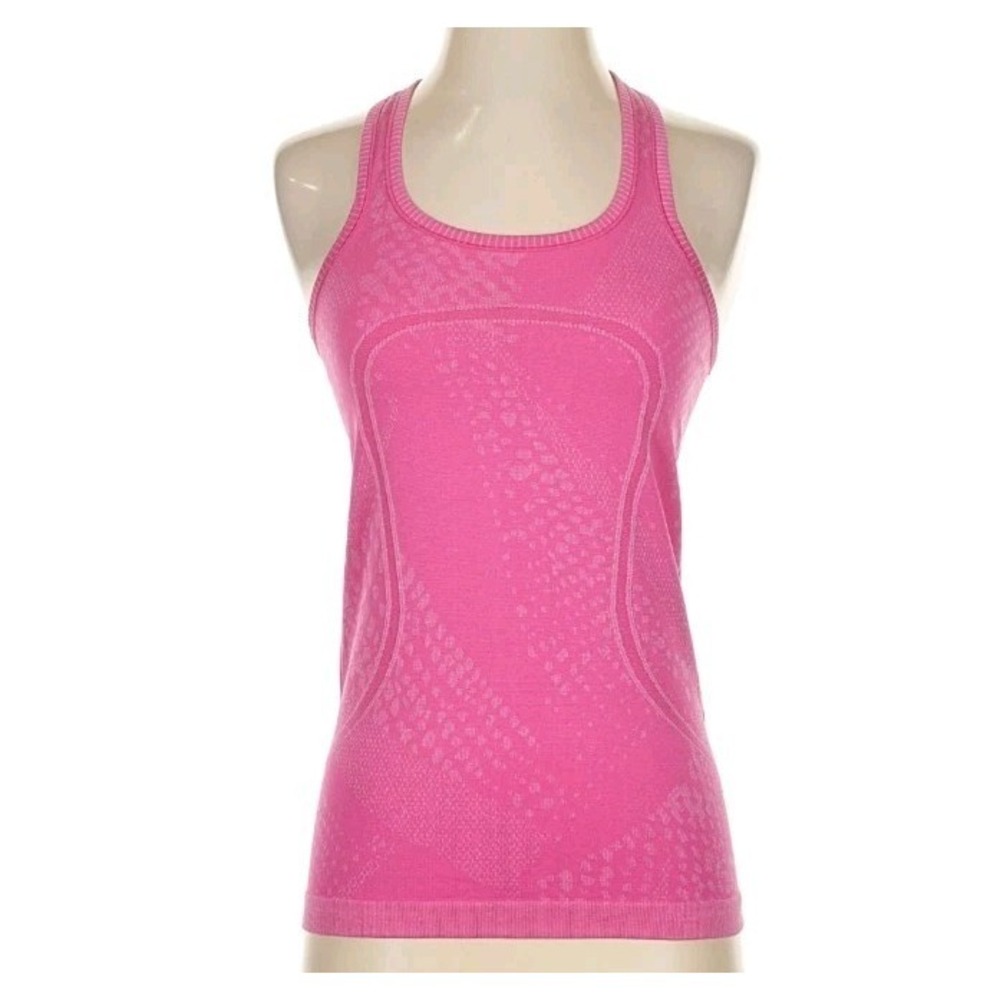 Lululemon Womens 4 Swiftly Tech‎ Racerback Tank Top Running Gym Pink